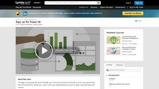 
                            10. Sign up for Power BI - Lynda.com