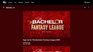 
                            3. Sign Up for The Bachelor Fantasy League 2019! | The Bachelor