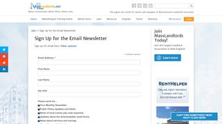 
                            5. Sign Up for the Email Newsletter - MassLandlords.net