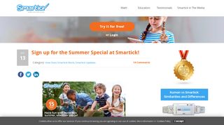 
                            3. Sign up for the Summer Special at Smartick! - Elementary Math