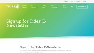 
                            8. Sign up for Tides' E-Newsletter - Tides