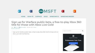 
                            10. Sign up for Warface public beta, a free-to-play Xbox 360 title for ...