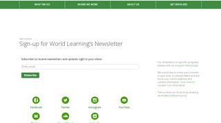 
                            5. Sign-up for World Learning's Newsletter – World Learning