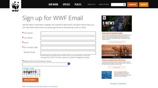 
                            2. Sign up for WWF Email | World Wildlife Fund