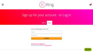 
                            13. Sign up for your account - or Log in | K Ring: the world's first ...