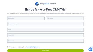 
                            8. Sign-up for your CRM 14 Day Trial - Really Simple Systems CRM