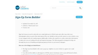 
                            9. Sign-Up Form Builder – Help Center