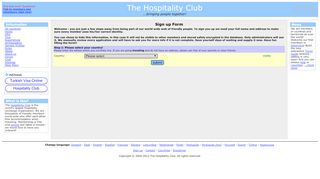 
                            3. Sign up Form :-) Hospitality Club