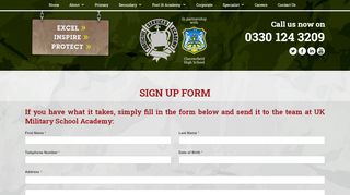 
                            3. Sign up form » UK Military School