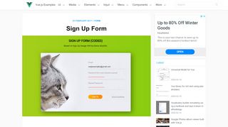 
                            13. Sign Up Form - Vue.js Examples