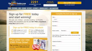 
                            1. Sign up FREE Today! - The Prize Finder