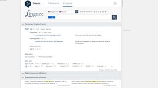 
                            4. sign up - French translation – Linguee