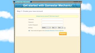 
                            1. SIGN UP - Gamestar Mechanic