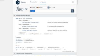 
                            5. sign up - German translation – Linguee