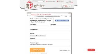 
                            4. Sign up - Giftster