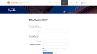 
                            3. Sign up - InfinityCoin.exchange