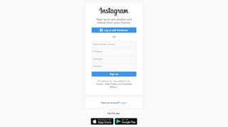 
                            2. Sign up - Instagram