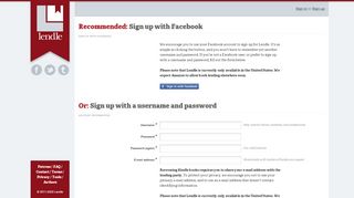 
                            12. Sign up – Lendle: Kindle™ Book Lending, Borrowing, & Sharing
