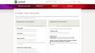 
                            8. Sign Up - Lexmark