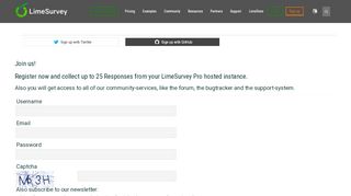 
                            11. Sign up - LimeSurvey