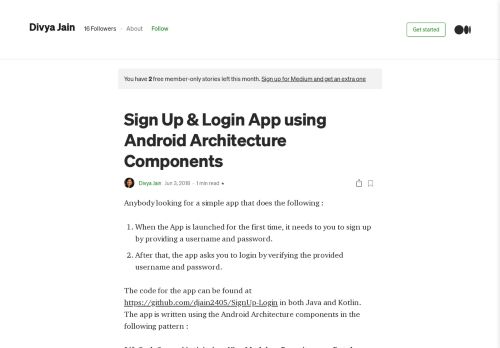 
                            1. Sign Up & Login App using Android Architecture Components - Medium