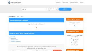 
                            11. Sign up Nedir Ne Demek İngilizce Çeviri Anlamı İngilizce - Türkçe ...