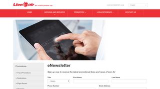 
                            3. Sign Up Newsletter - Lion air