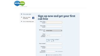 
                            1. Sign up now and get your first call free | Localphone