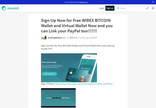 
                            8. Sign-Up Now for Free WIREX BITCOIN Wallet and Virtual Wallet Now ...