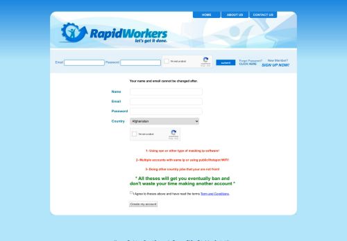 
                            1. SIGN UP NOW! - Make money online - RapidWorkers