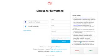 
                            3. Sign up on Newsstand - Joomag