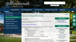 
                            4. Sign-up or Change Utility Service - Monmouth OR