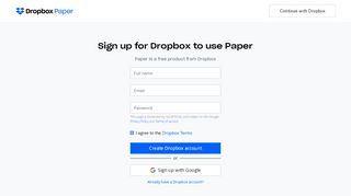 
                            13. Sign up - Paper – Dropbox