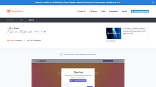 
                            8. Sign up pattern on Asana pattern inspiration for the Web — Nicely ...