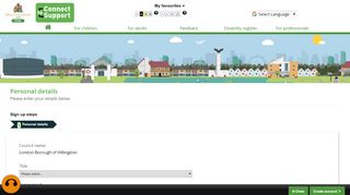 
                            11. Sign up : Personal details - Connect to Support Hillingdon