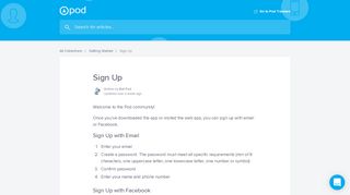 
                            4. Sign Up | Pod Trackers Help Center