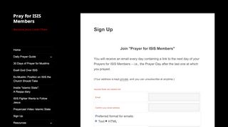 
                            1. Sign Up - Pray for ISIS Members