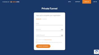 
                            3. Sign up - Private Tunnel Portal