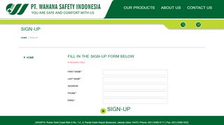 
                            4. SIGN-UP :: PT WAHANA SAFETY INDONESIA
