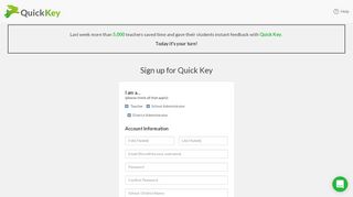 
                            10. Sign up - Quick Key
