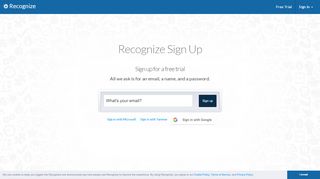 
                            8. Sign up | Recognize
