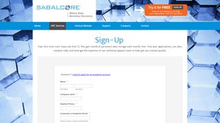 
                            8. Sign Up | Sabalcore | High Performance Cloud Computing | HPC in ...