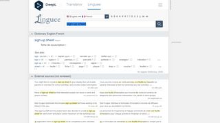 
                            9. sign-up sheet - French translation – Linguee