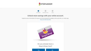 
                            4. Sign Up - Stop and Shop