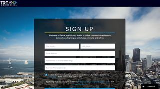 
                            10. Sign Up - Ten-X Commercial Real Estate