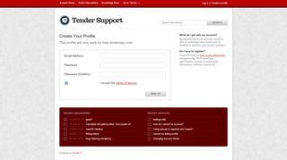 
                            1. Sign Up - Tender Support