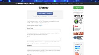 
                            6. Sign up | The Science Game Center