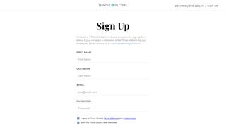 
                            7. Sign Up - Thrive Global