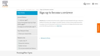 
                            3. Sign up to become a reviewer - News - Elsevier - Journals