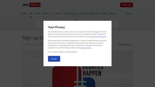 
                            13. Sign up to leaders' debate campaign | UK News | Sky News